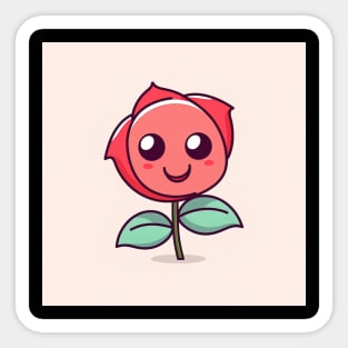 Red rose flower Sticker